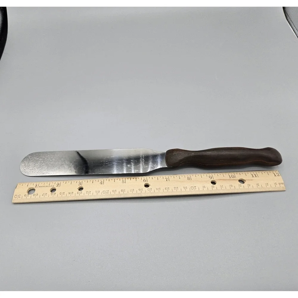 Vintage CUTCO 1028 Cake Icing‎ Spatula Spreader Knife Classic Brown Swirl Handle